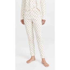 Faherty x Roller Rabbit Cream Palm Tree Print Pajama Pants NWOT Size Medium